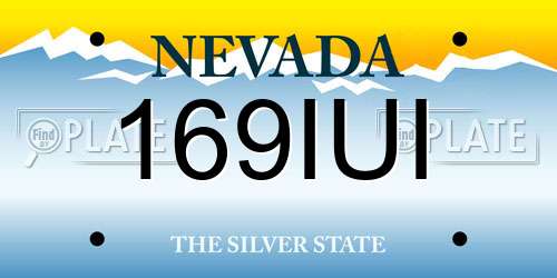 169IUI Nevada License Plate