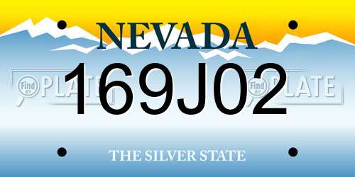169J02 Nevada License Plate