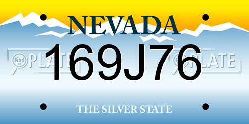 169J76 Nevada License Plate
