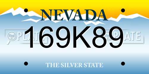 169K89 Nevada License Plate