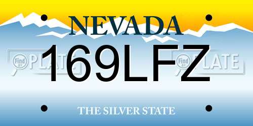 169LFZ Nevada License Plate