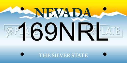169NRL Nevada License Plate