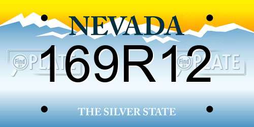 169R12 Nevada License Plate