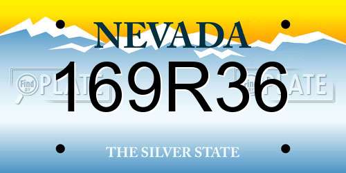 169R36 Nevada License Plate