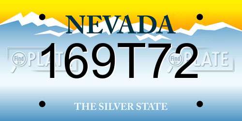169T72 Nevada License Plate