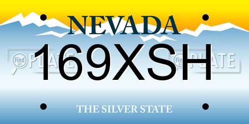 169XSH Nevada License Plate