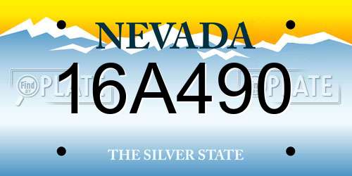16A490 Nevada License Plate