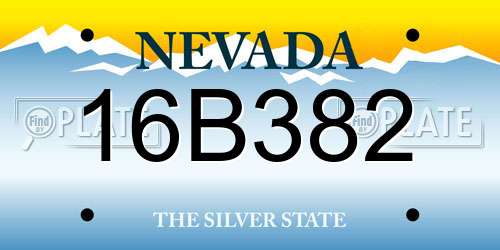 16B382 Nevada License Plate