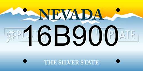 16B900 Nevada License Plate