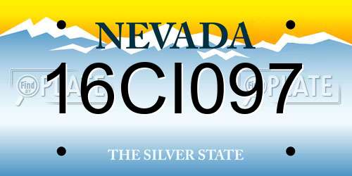 16CI097 Nevada License Plate