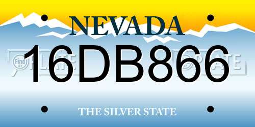 16DB866 Nevada License Plate