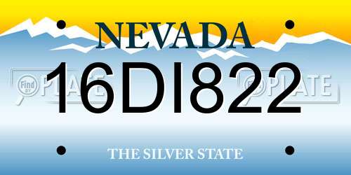16DI822 Nevada License Plate