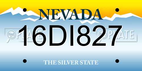 16DI827 Nevada License Plate
