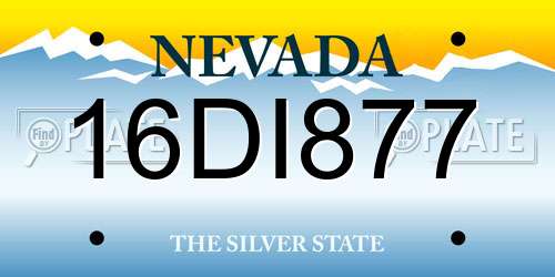 16DI877 Nevada License Plate