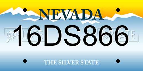 16DS866 Nevada License Plate