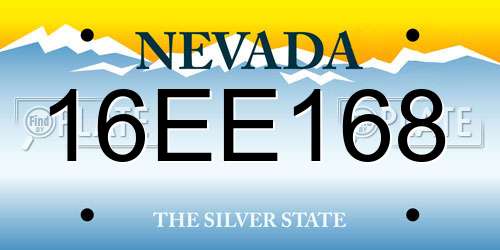 16EE168 Nevada License Plate