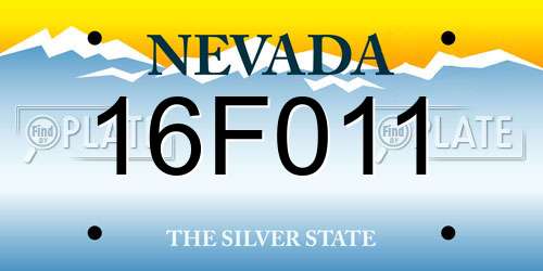 16F011 Nevada License Plate