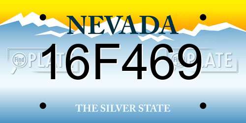 16F469 Nevada License Plate