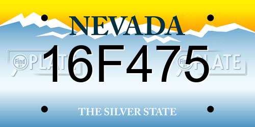 16F475 Nevada License Plate
