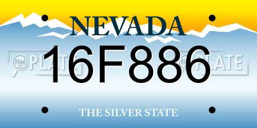 16F886 Nevada License Plate