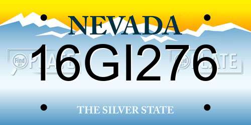 16GI276 Nevada License Plate