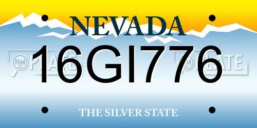 16GI776 Nevada License Plate