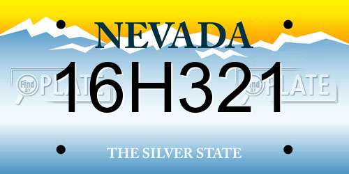 16H321 Nevada License Plate