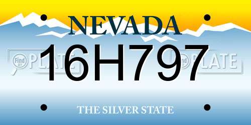 16H797 Nevada License Plate