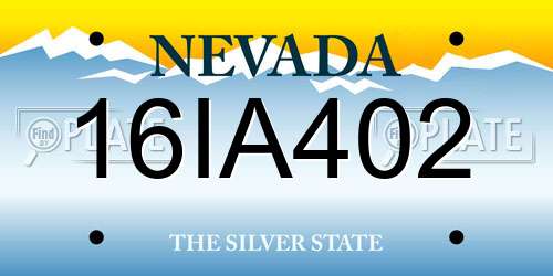 16IA402 Nevada License Plate