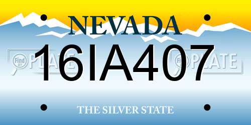 16IA407 Nevada License Plate
