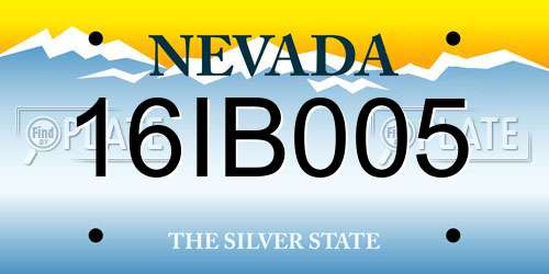 16IB005 Nevada License Plate