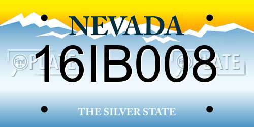 16IB008 Nevada License Plate