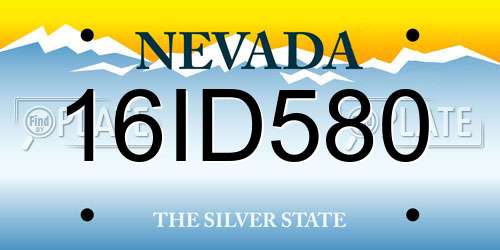 16ID580 Nevada License Plate