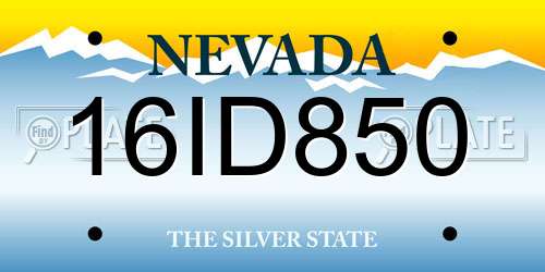 16ID850 Nevada License Plate