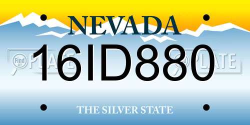 16ID880 Nevada License Plate