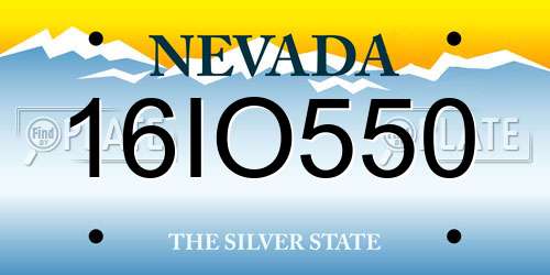 16IO550 Nevada License Plate