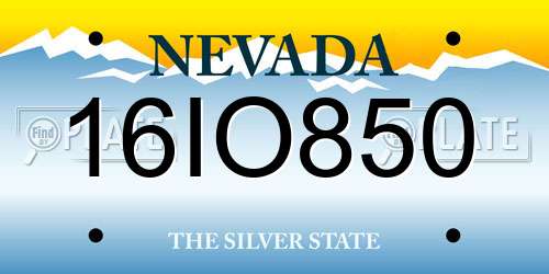 16IO850 Nevada License Plate