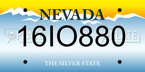 16IO880 Nevada License Plate