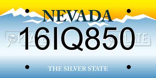 16IQ850 Nevada License Plate