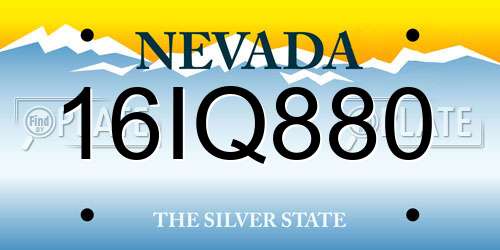 16IQ880 Nevada License Plate
