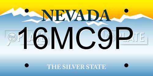 16MC9P Nevada License Plate