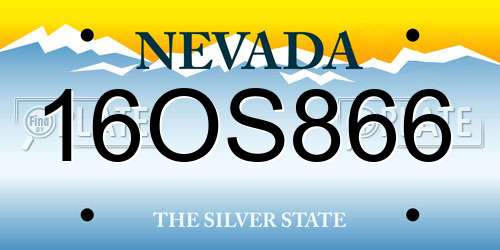 16OS866 Nevada License Plate