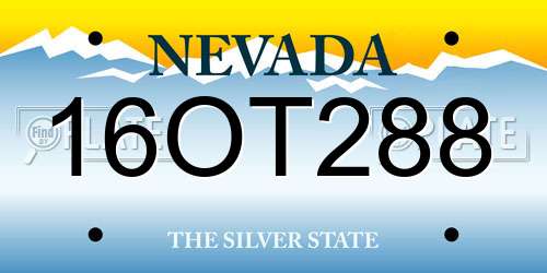 16OT288 Nevada License Plate