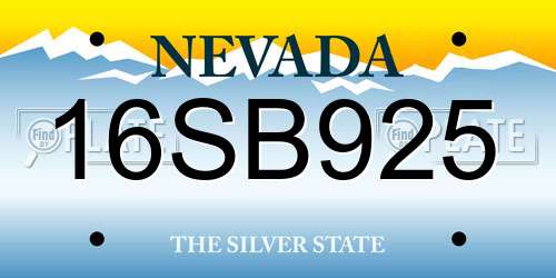 16SB925 Nevada License Plate
