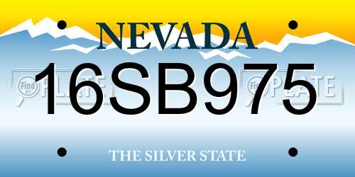 16SB975 Nevada License Plate
