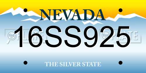 16SS925 Nevada License Plate