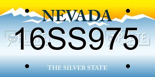 16SS975 Nevada License Plate