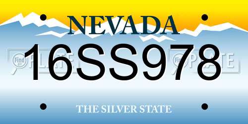 16SS978 Nevada License Plate