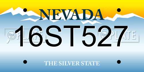 16ST527 Nevada License Plate