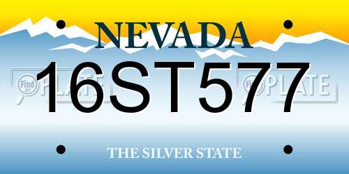 16ST577 Nevada License Plate